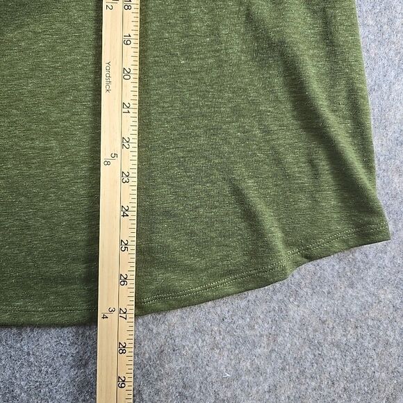 Magnolia Grace Olive Sleeveless T-shirt Blouse Plus 2X Linen Blend Embroidered - Picture 6 of 10